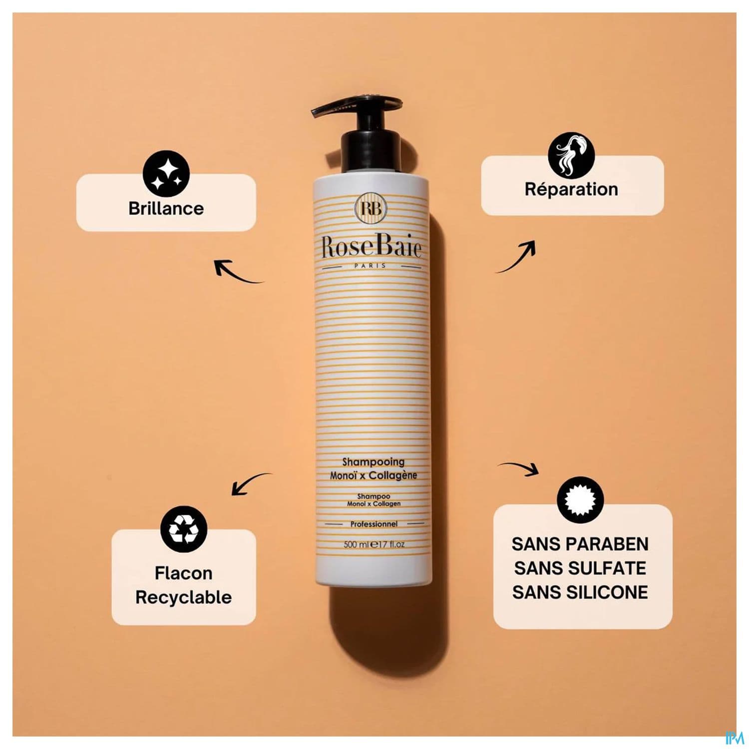 Rosebaie Paris Shampooing Monoi X Collagene 500ml