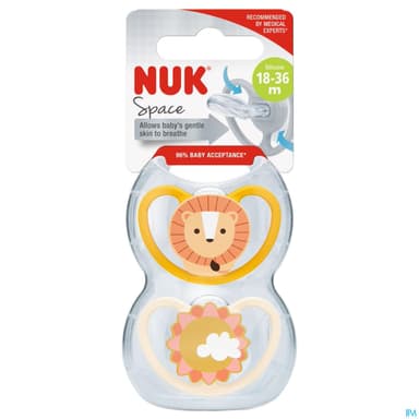 Nuk Sucette Silicone Space 18/36m Fille X2