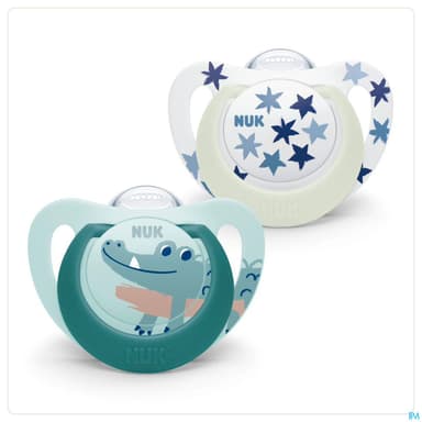 Nuk Sucette Silicone Starlight 18/36m Garcon X2