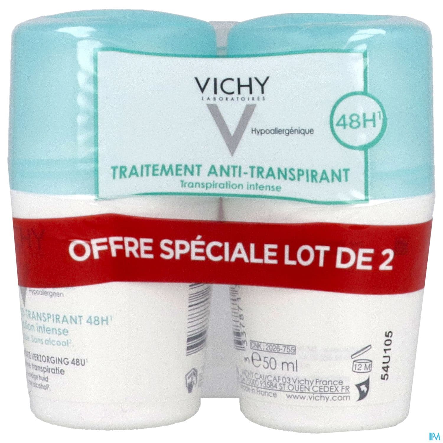 VICHY DEOD A/TRANS BILLE 50MLX2