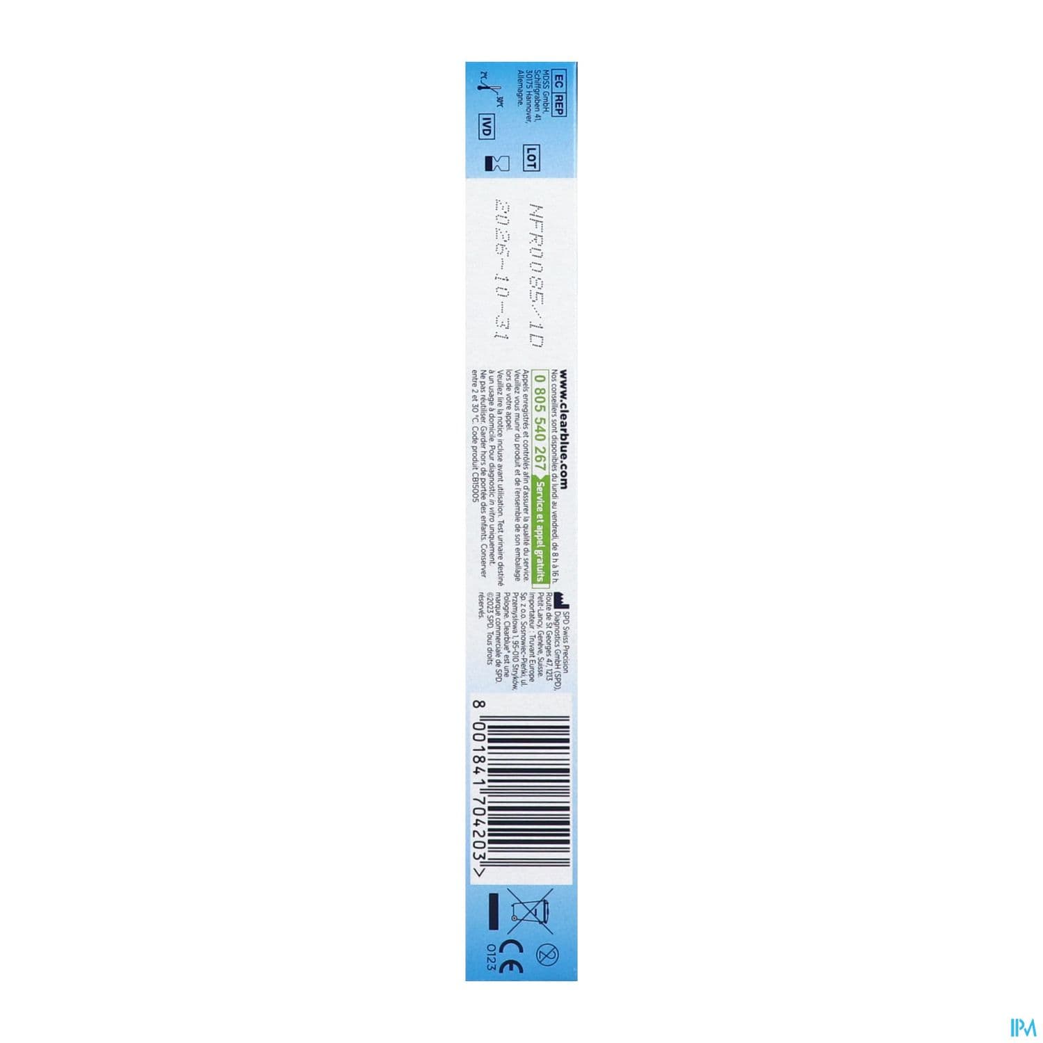 CLEARBLUE TEST GROS ULTRA PRECOCE1
