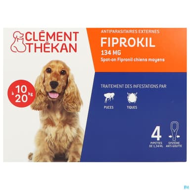 Clement Thekan Fiprokil Spot On Chien 10/20kg X4