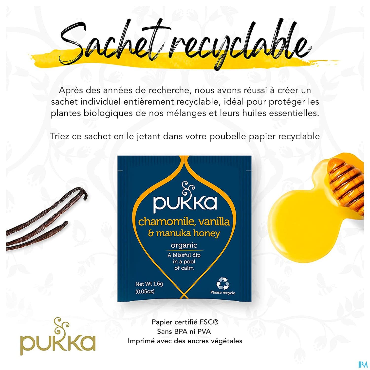 Pukka Infusion Camomille Vanille Miel De Manuka Bio Sachet 20