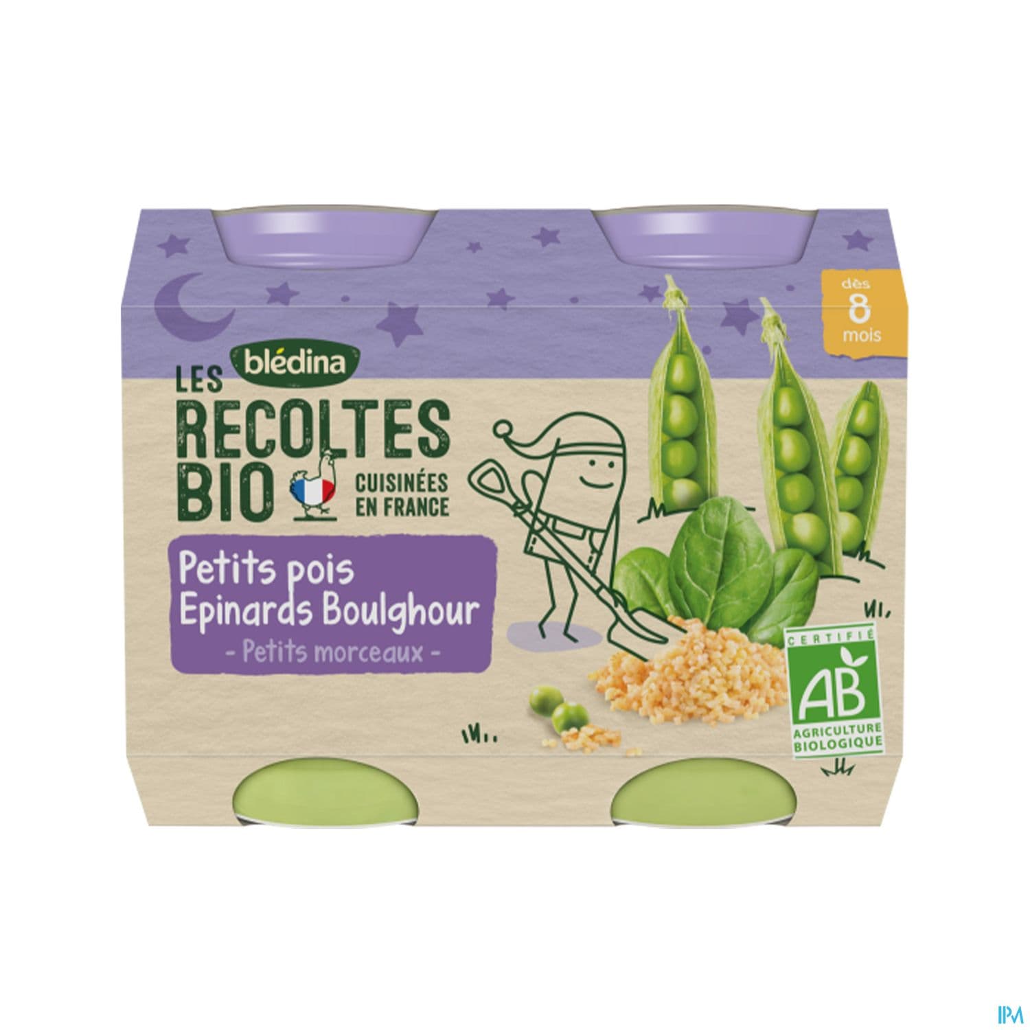 BLEDINA REC BIO POIS EPIN BOULG X2