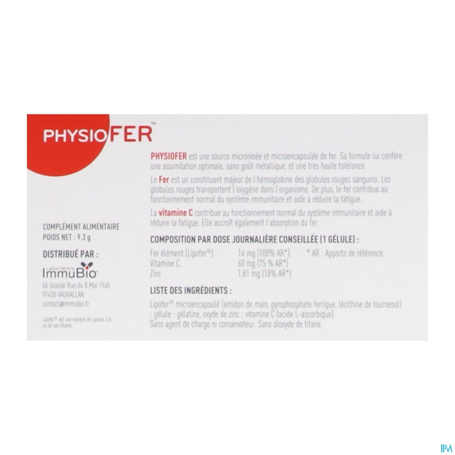 PHYSIOFER ADULTE GELULE 30