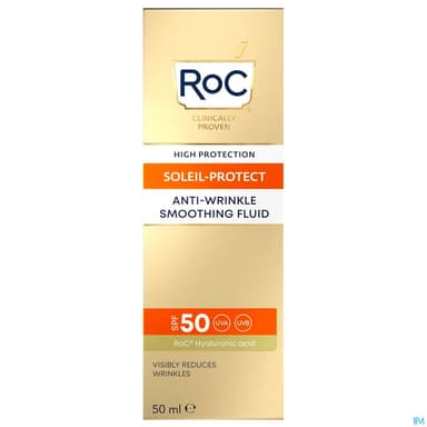Roc Soleil Protect Visage Fluide Antirides Lissant Spf50+ 50ml