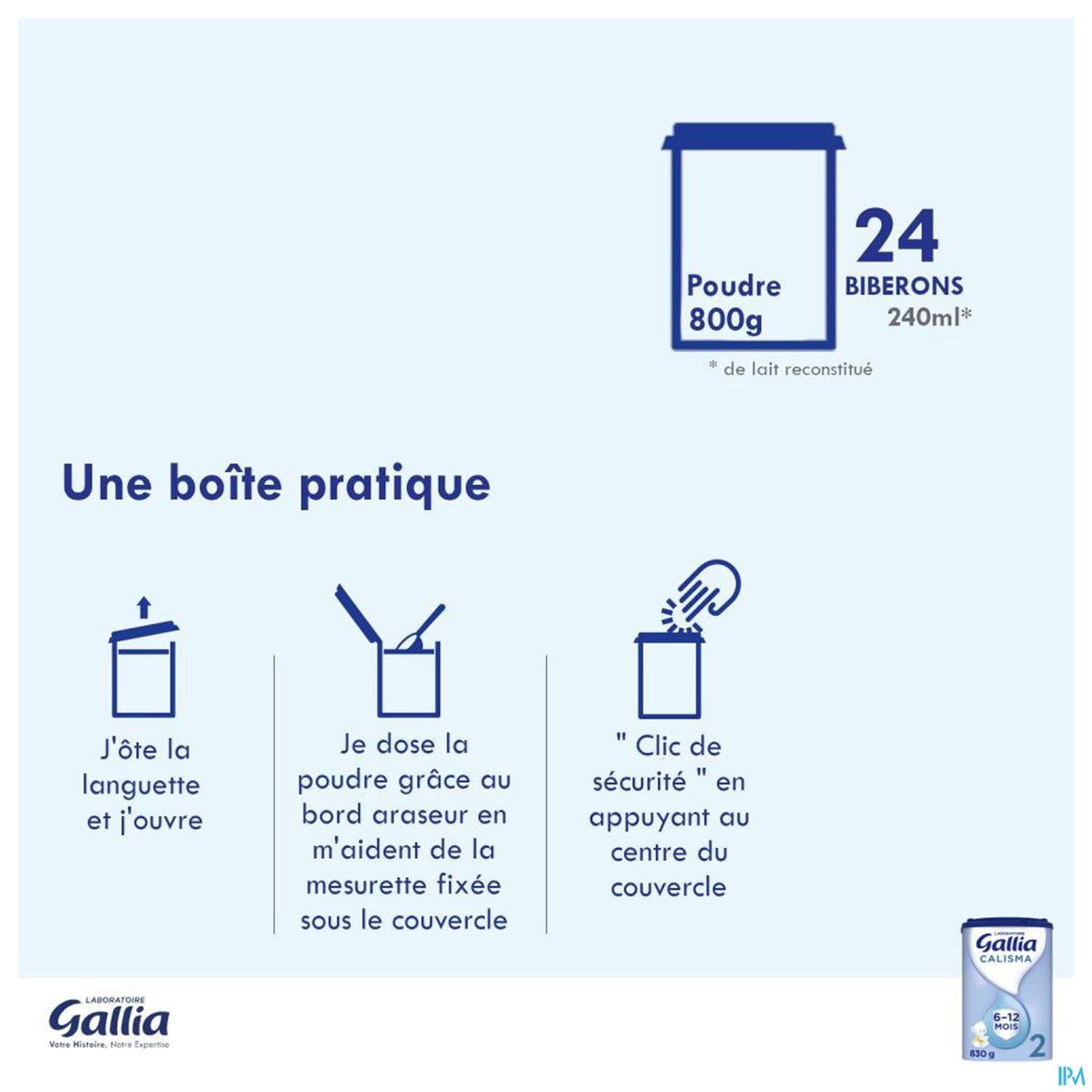 GALLIA CALISMA 2 LAIT PDR 830G