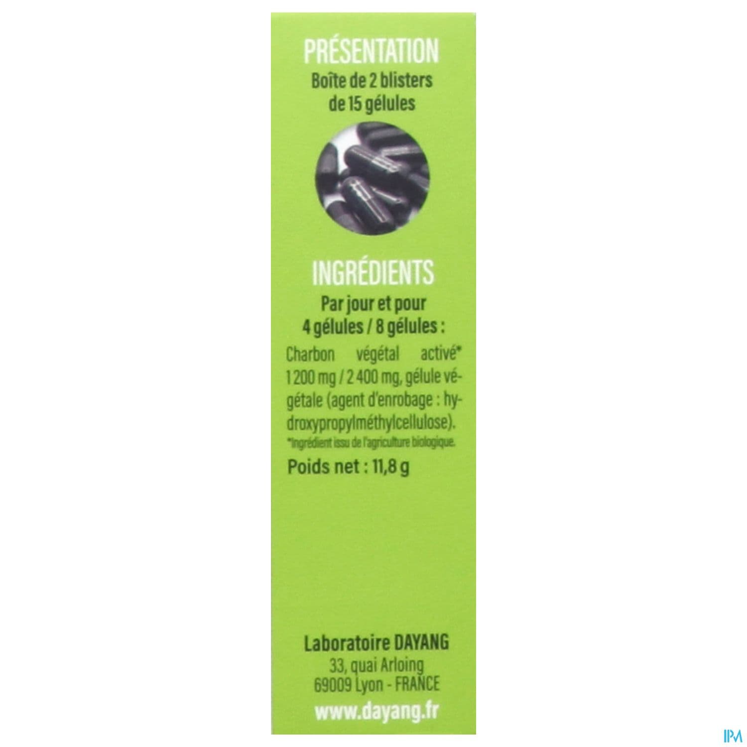 DAYANG CHARBON VEGET BIO GELULE 30