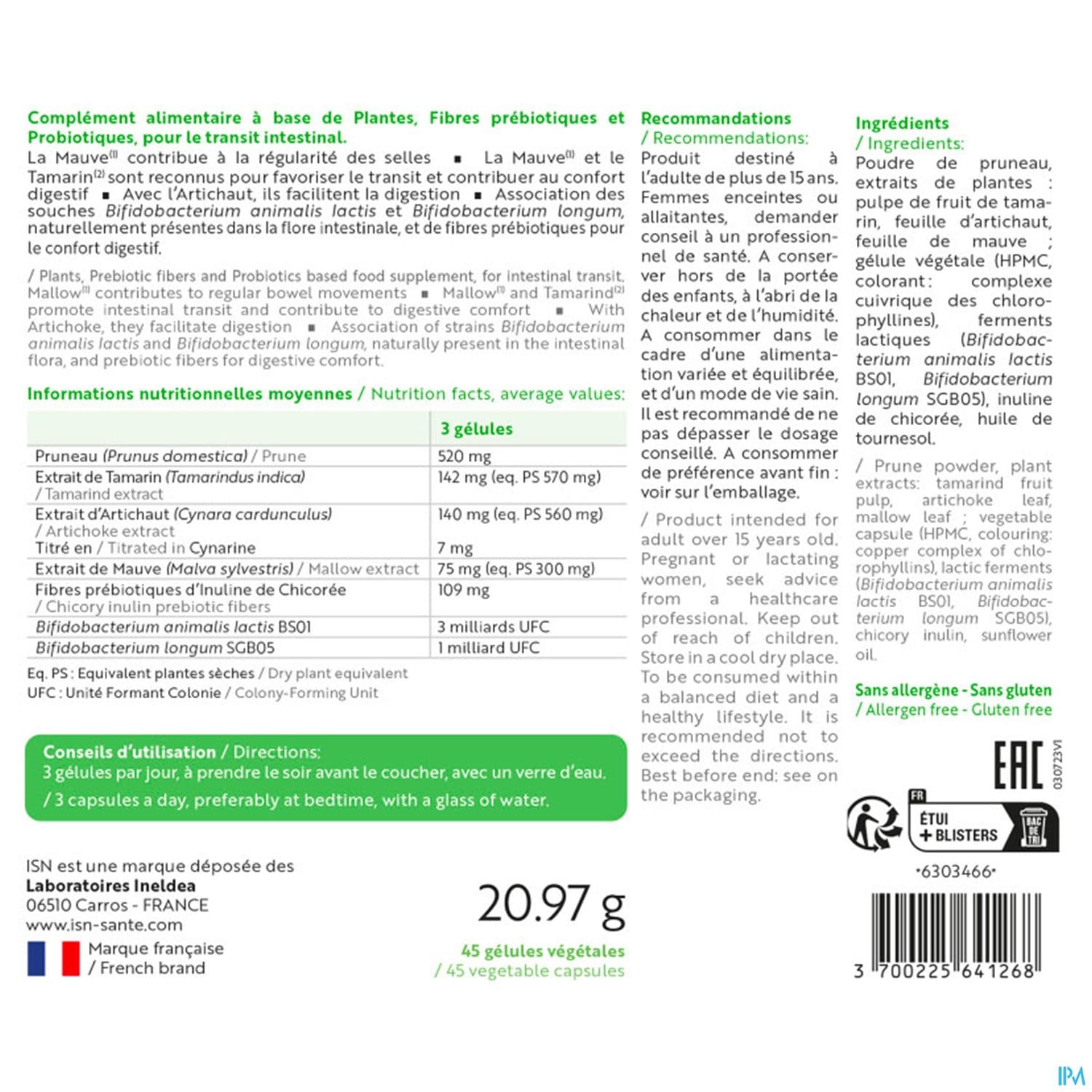 ISN TRANSIREGUL INELDEA GELULE 45