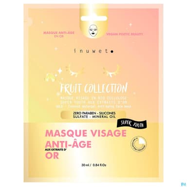 Inuwet Masque Visage Fruit Collection Hydratation Extraits D Or 30ml