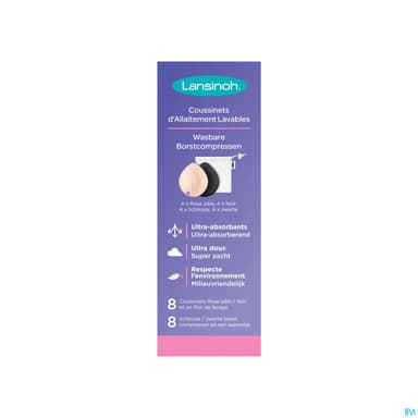 Lansinoh Coussinets D'allaitement Lavables X8
