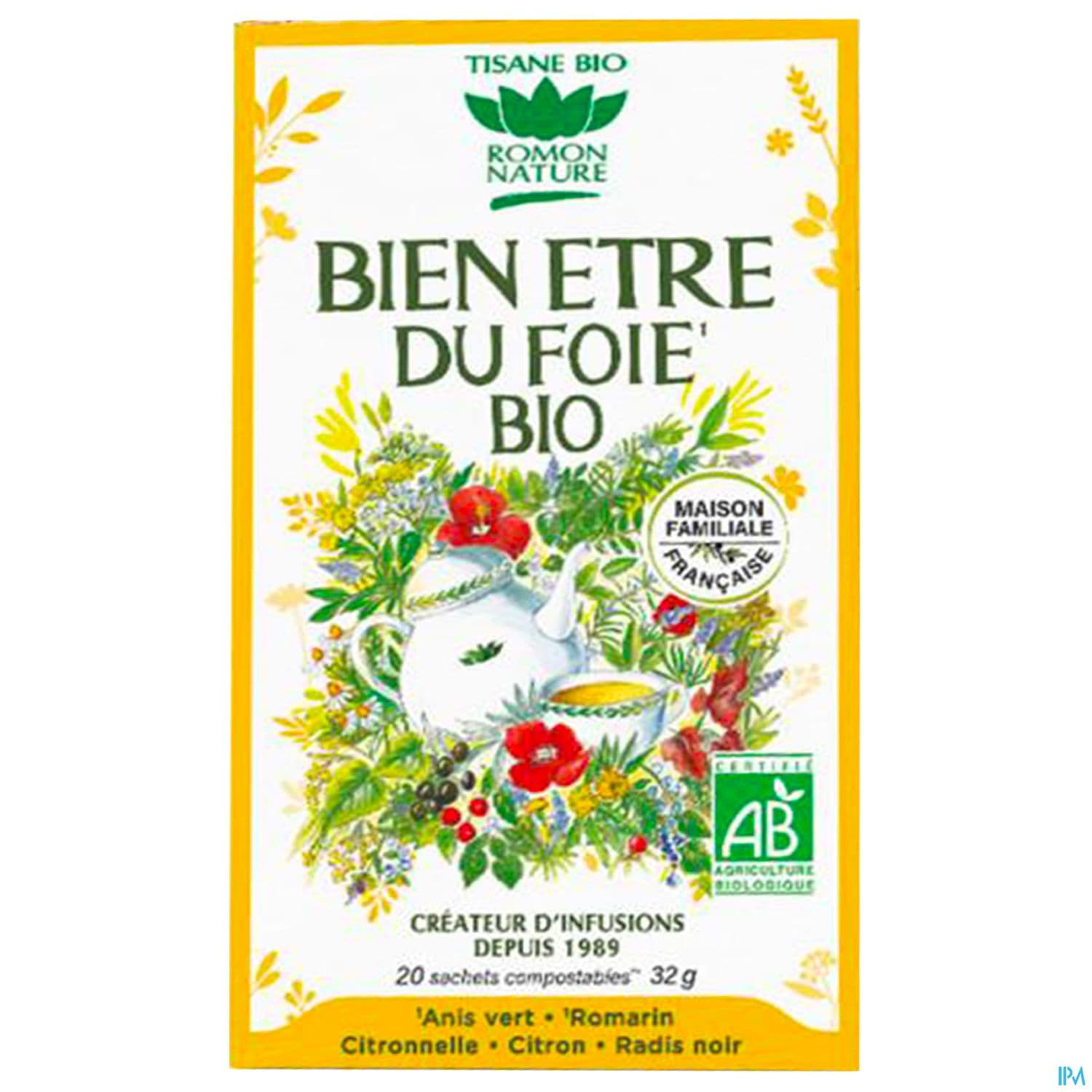 Romon Nature Complexes Bien Etre Foie Bio Infusette 1g6 20