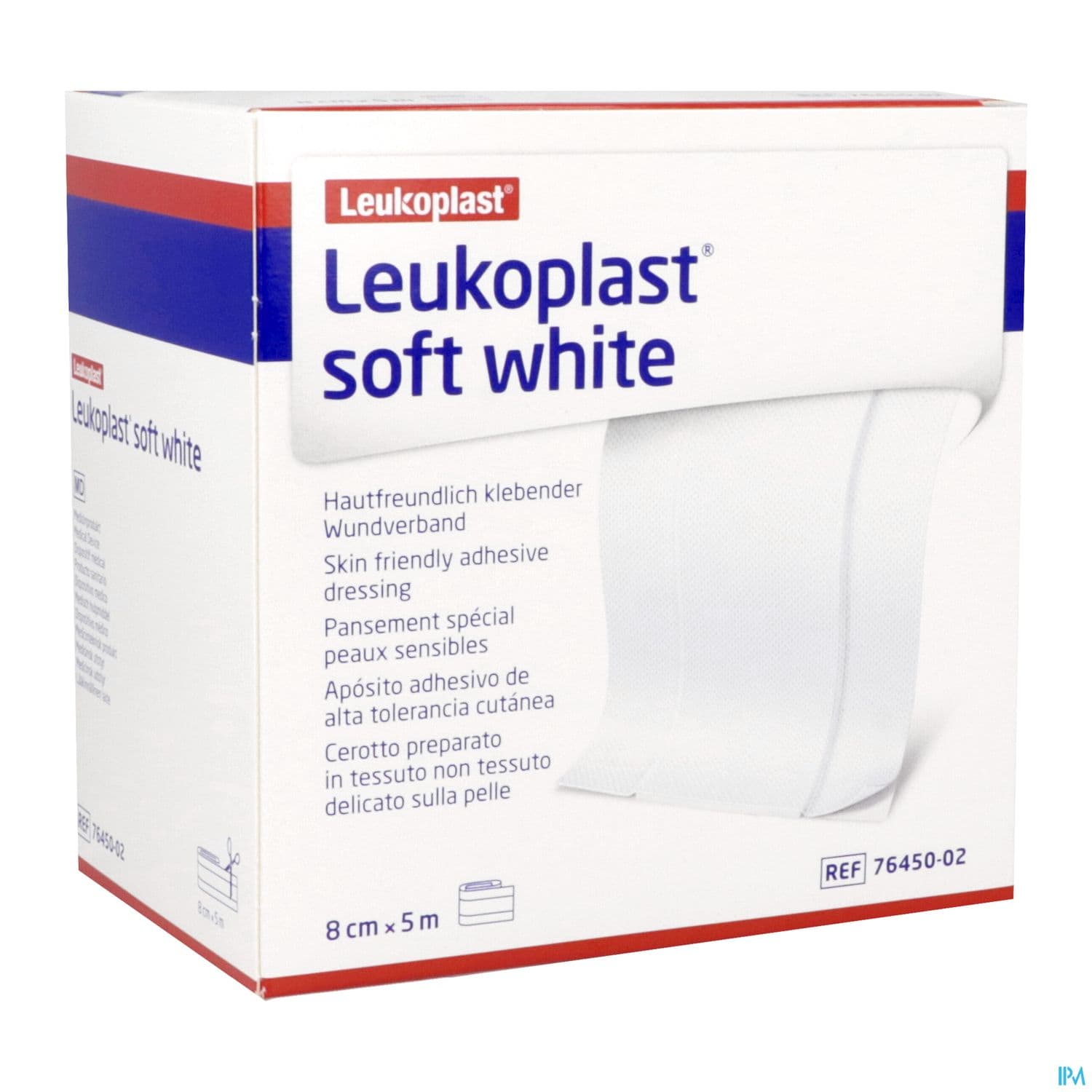 Leukoplast Soft White Pansement Bande 5m X 8cm