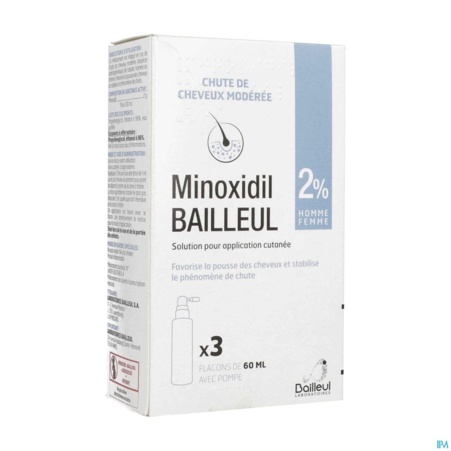 MINOXIDIL 2% BAILLEUL SOL EXT60ML3