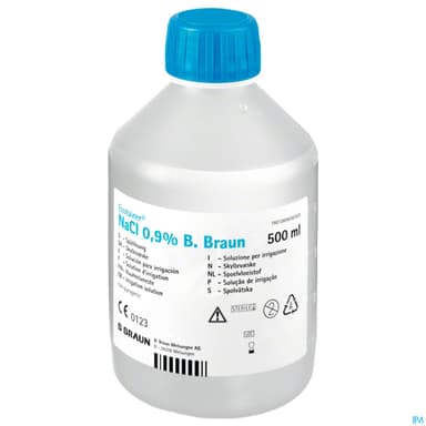 B Braun Nacl 0.9% Solution D'irrigation Ecotainer Flacon Plastique 500ml