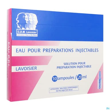 EAU PPI LAVOISIER AMP B 20ML 10
