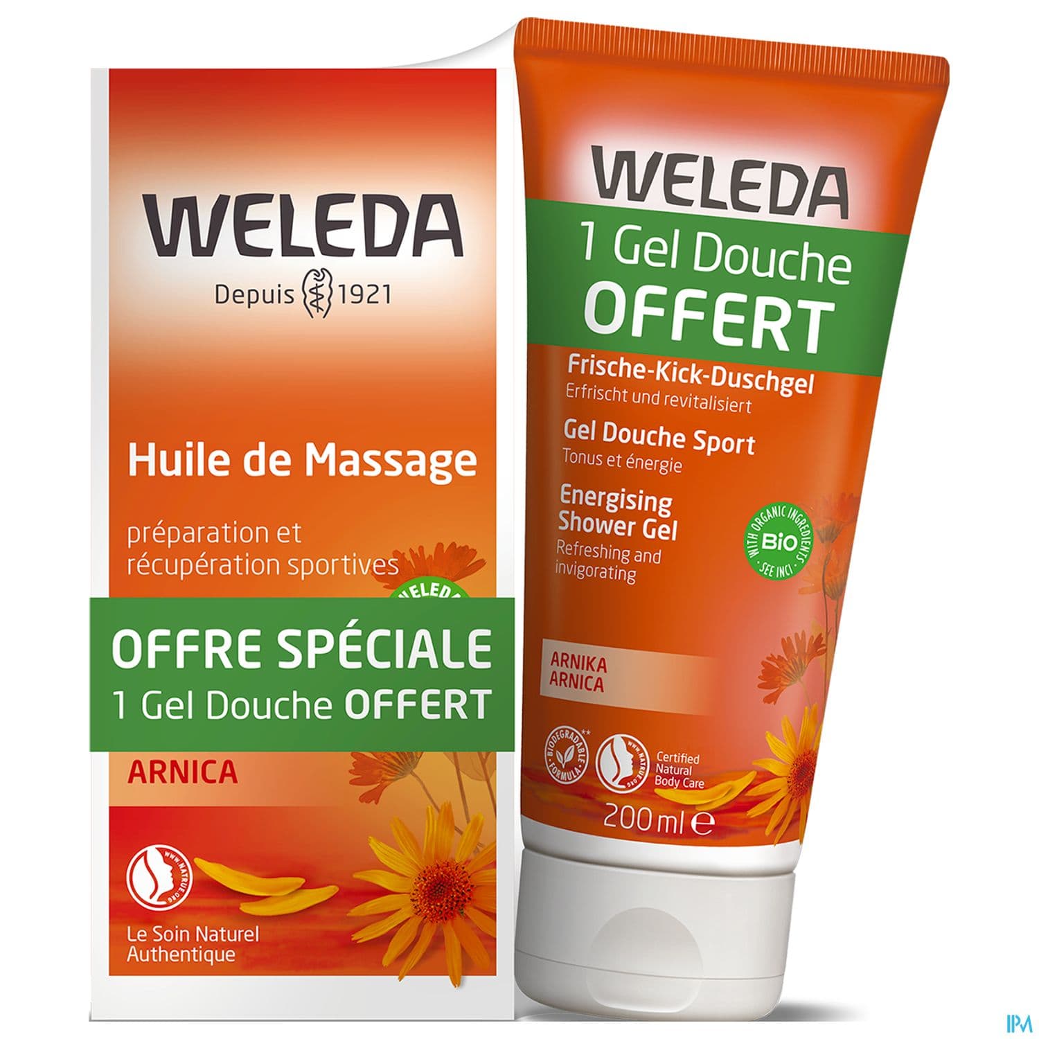 Weleda Arnica Huile De Massage 200ml + Sport Gel Douche Arnica 200ml