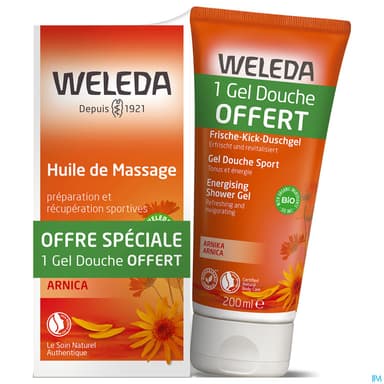 Weleda Arnica Huile De Massage 200ml + Sport Gel Douche Arnica 200ml