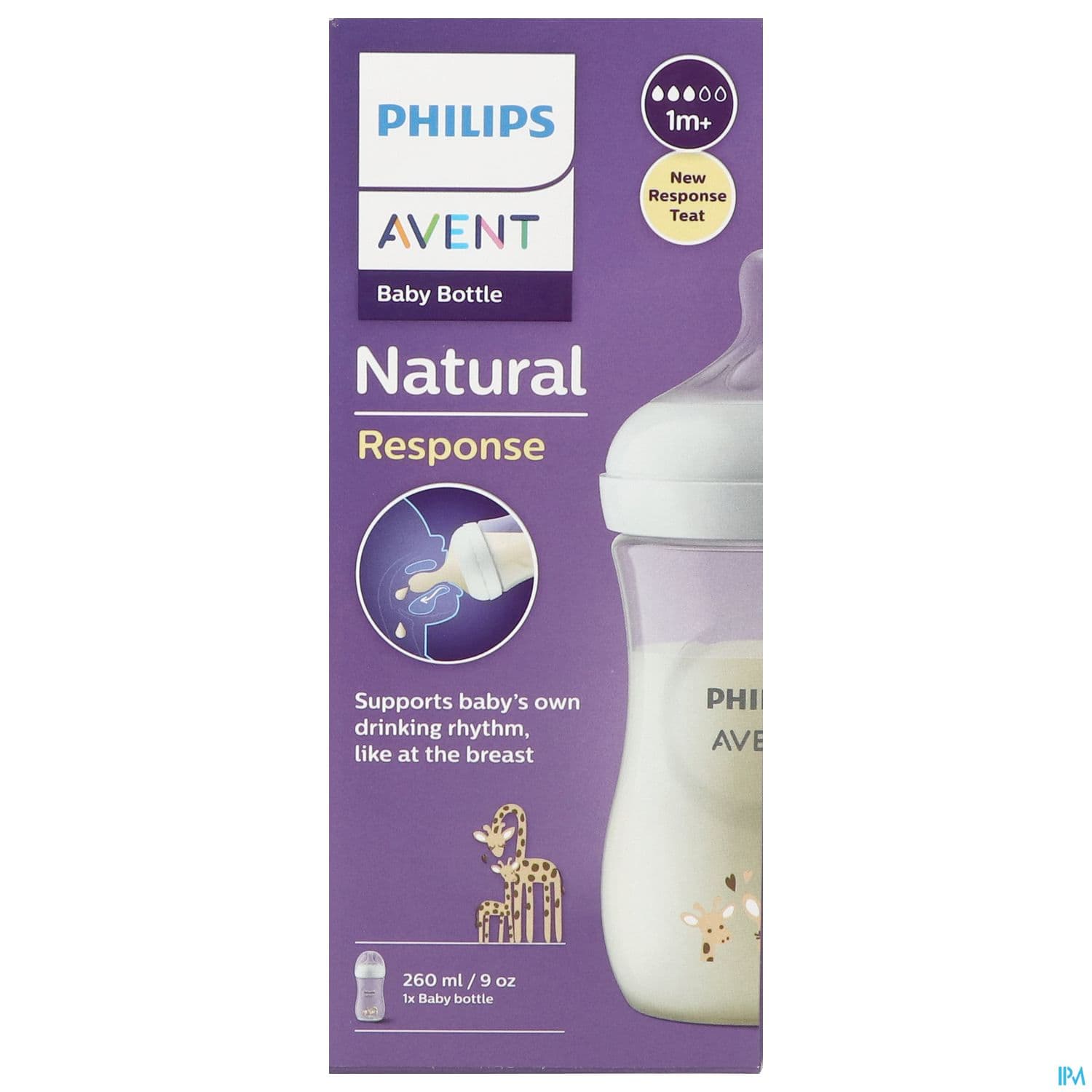 BIB AVENT NAT RESPONSE 260MLGIRAFE