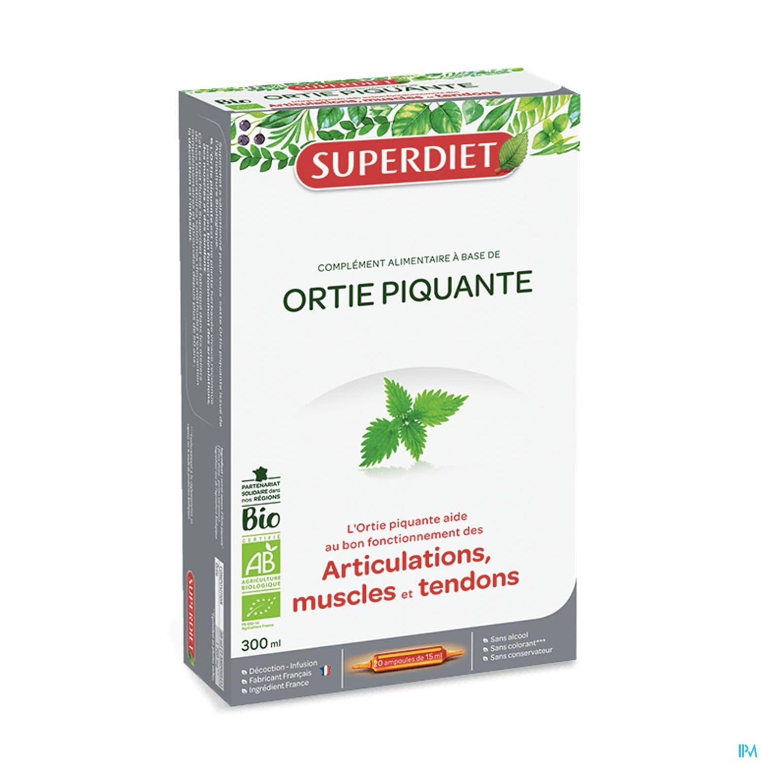 Superdiet Ortie Piquante Bio Ampoule Buvable 15ml 20