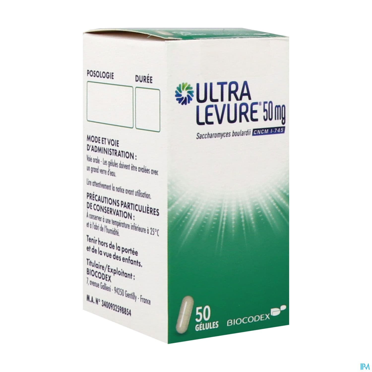 ULTRA LEVURE 50MG GELULE 50