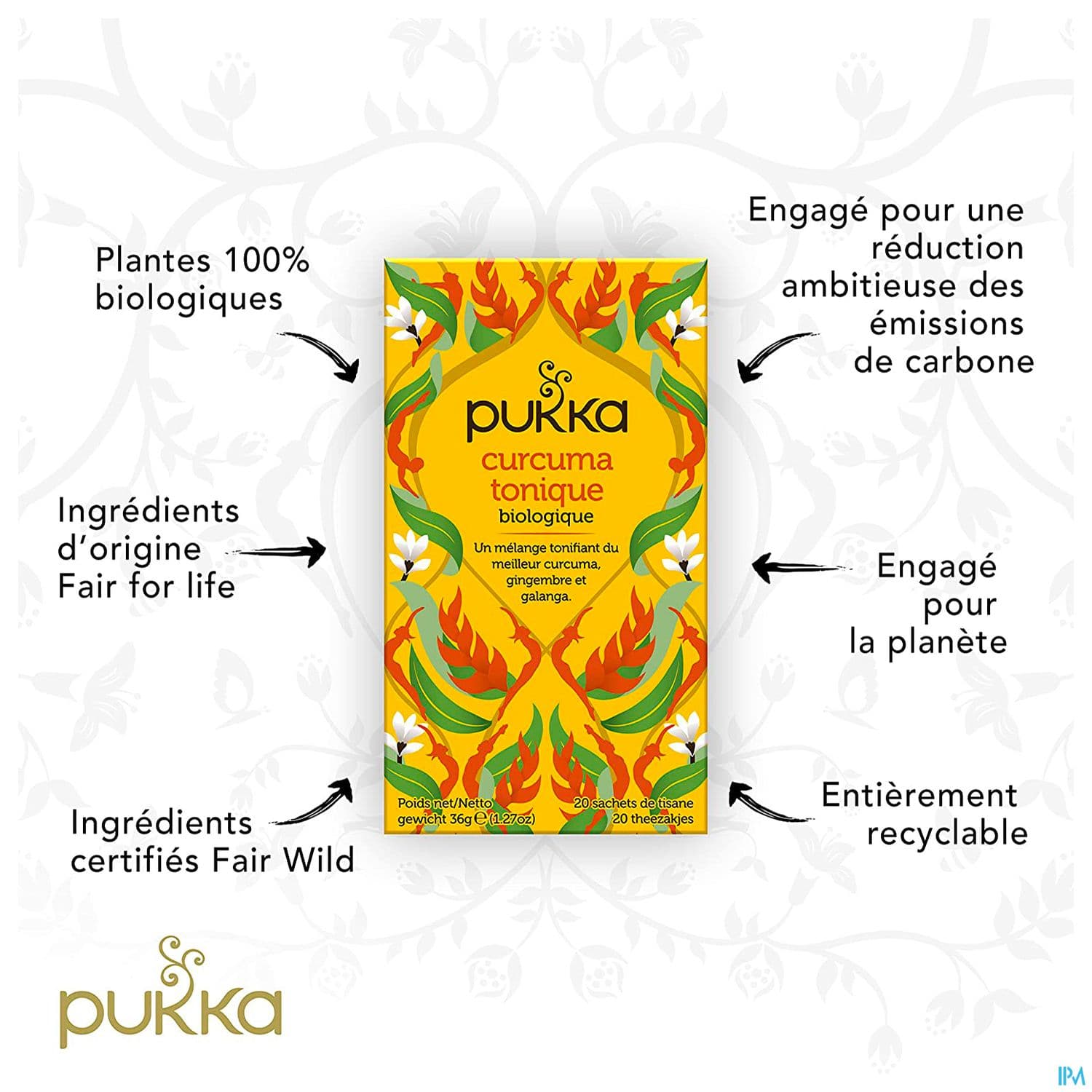 Pukka Infusion Curcuma Tonique Bio Sachet 20