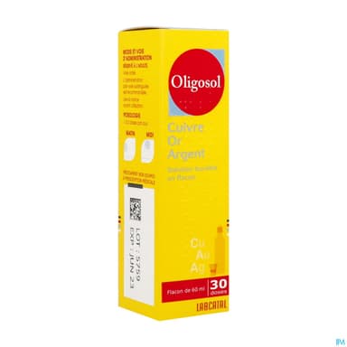 Oligosol Cuivre Or Colloidal Argent Solution Buvable 60ml