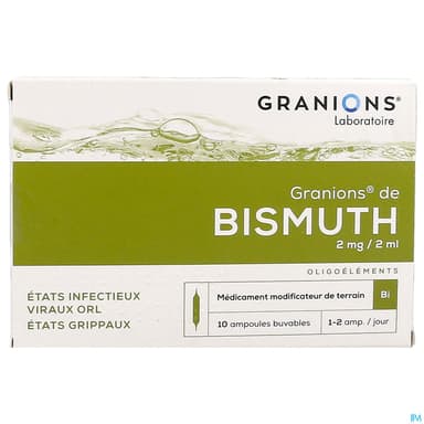 Granions Bismuth 2mg/2ml Solution Buvable Ampoule 2ml 10