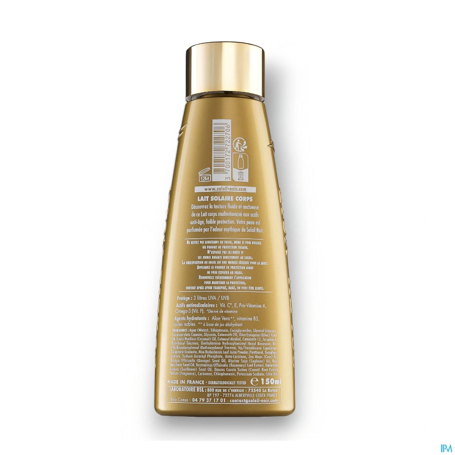 Soleil Noir Lait Solaire Vitamine Ip 10 Faible Protection 150ml