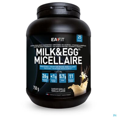 EA-FIT MILK&EGG95 MICEL VANIL 750G