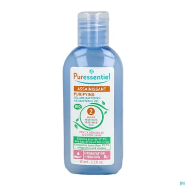 PURESSENTIEL GEL HYDR/ALC SENS80ML