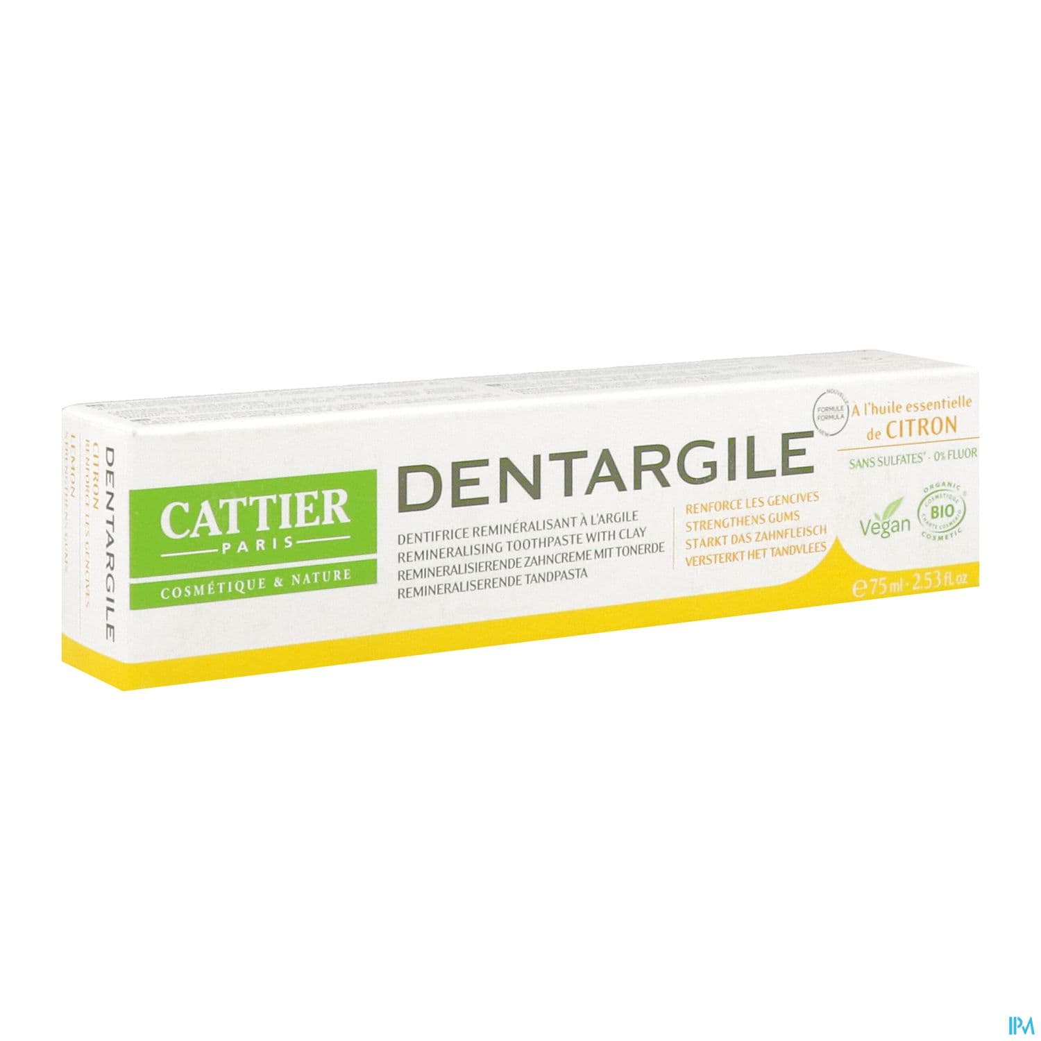 Dentargile Dentifrice Huile Essentielle Citron Bio 75ml