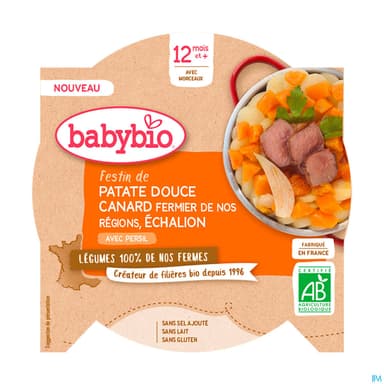 BABYBIO MENU PATATE DC/CANARD 230G