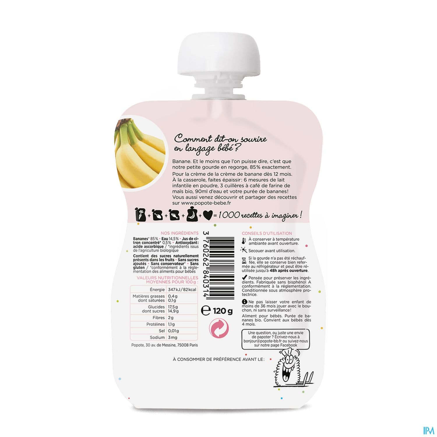 Popote Gourde Banane Bio 120g