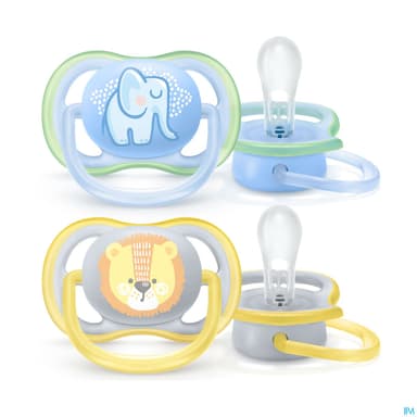 Avent Sucette Ultra Air Mixte Animaux 0/6mois Scf085/05 X2