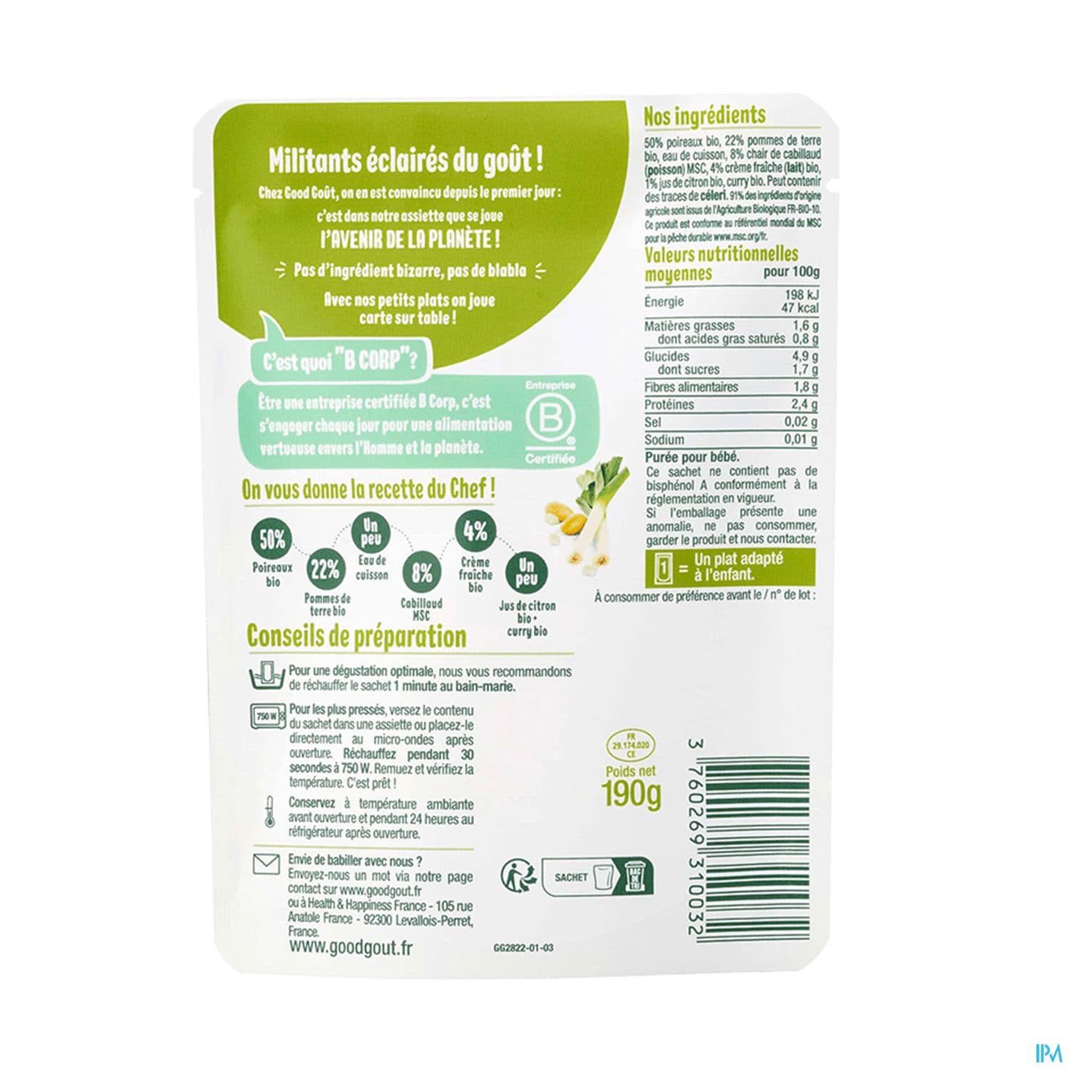GOODGOUT POIREAU/PDT/CABILLEAU190G
