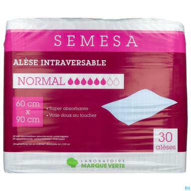 Semesa Aleses Absorbantes Intraversable Normal 60cm X 90cm 30