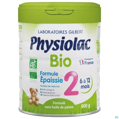 PHYSIOLAC LAIT BIO 2 EPAISSIE 800G