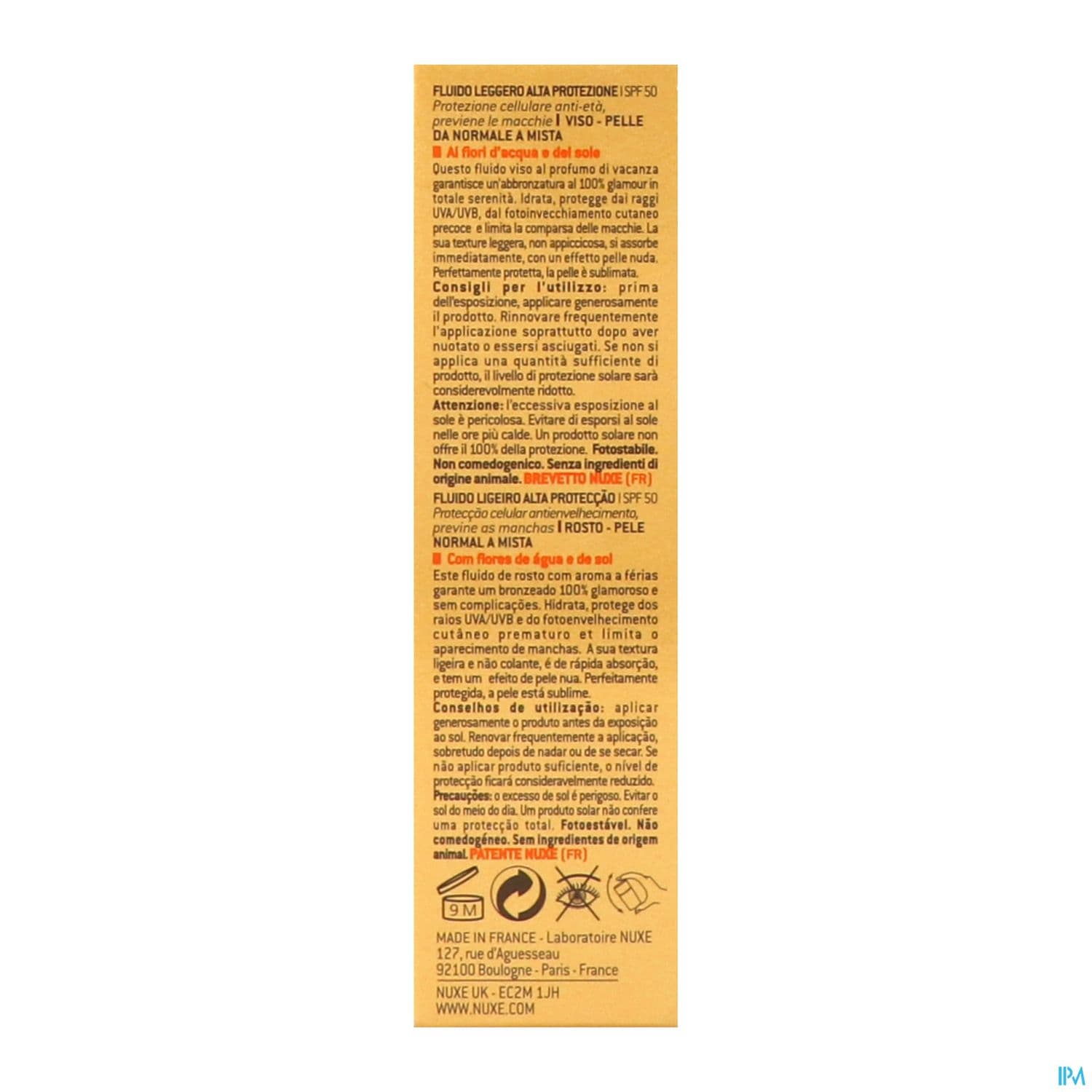 NUXE SUN FLUID LEG SPF50 50ML