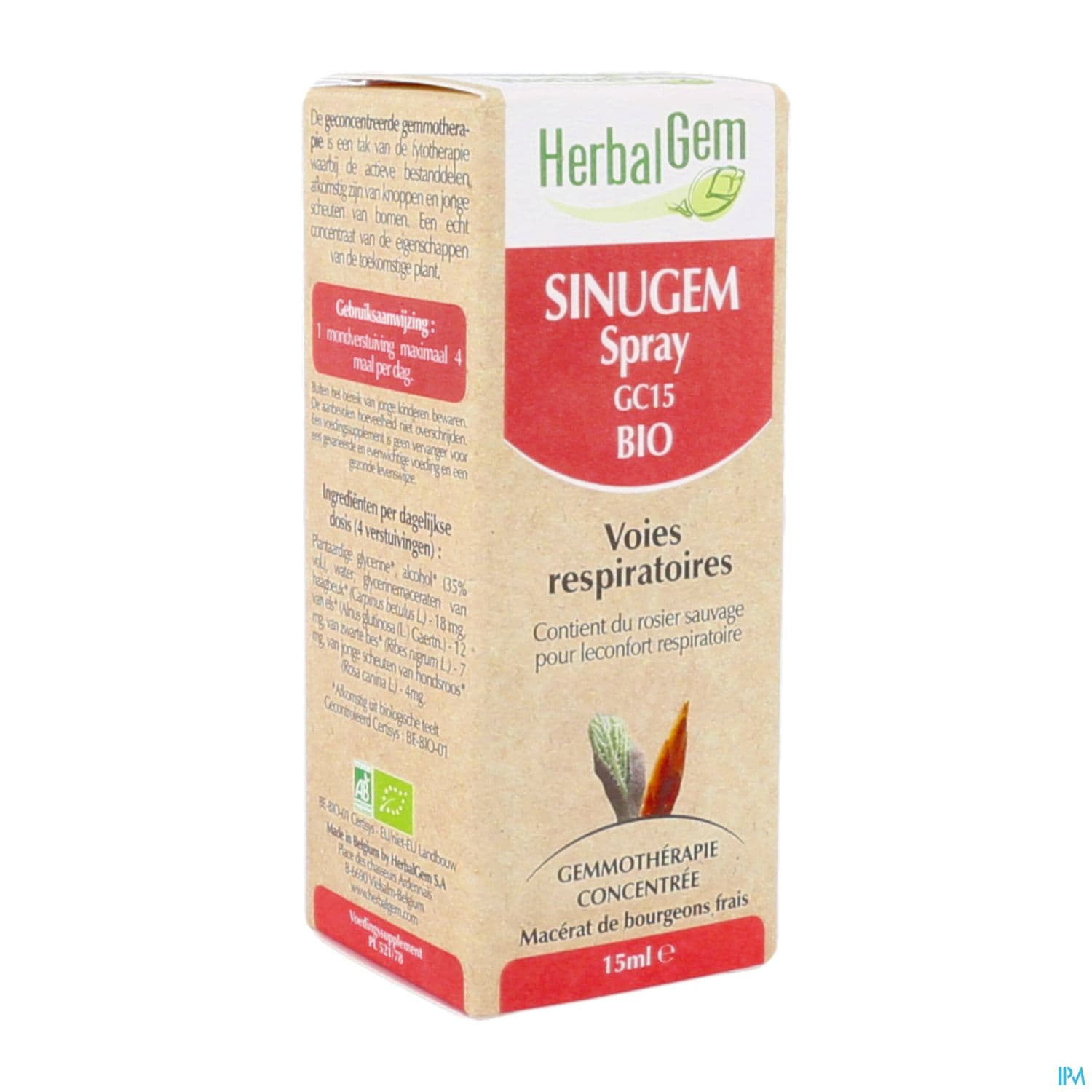 Herbalgem Sinugem Gc15 Voies Respiratoires Bio Spray 15ml