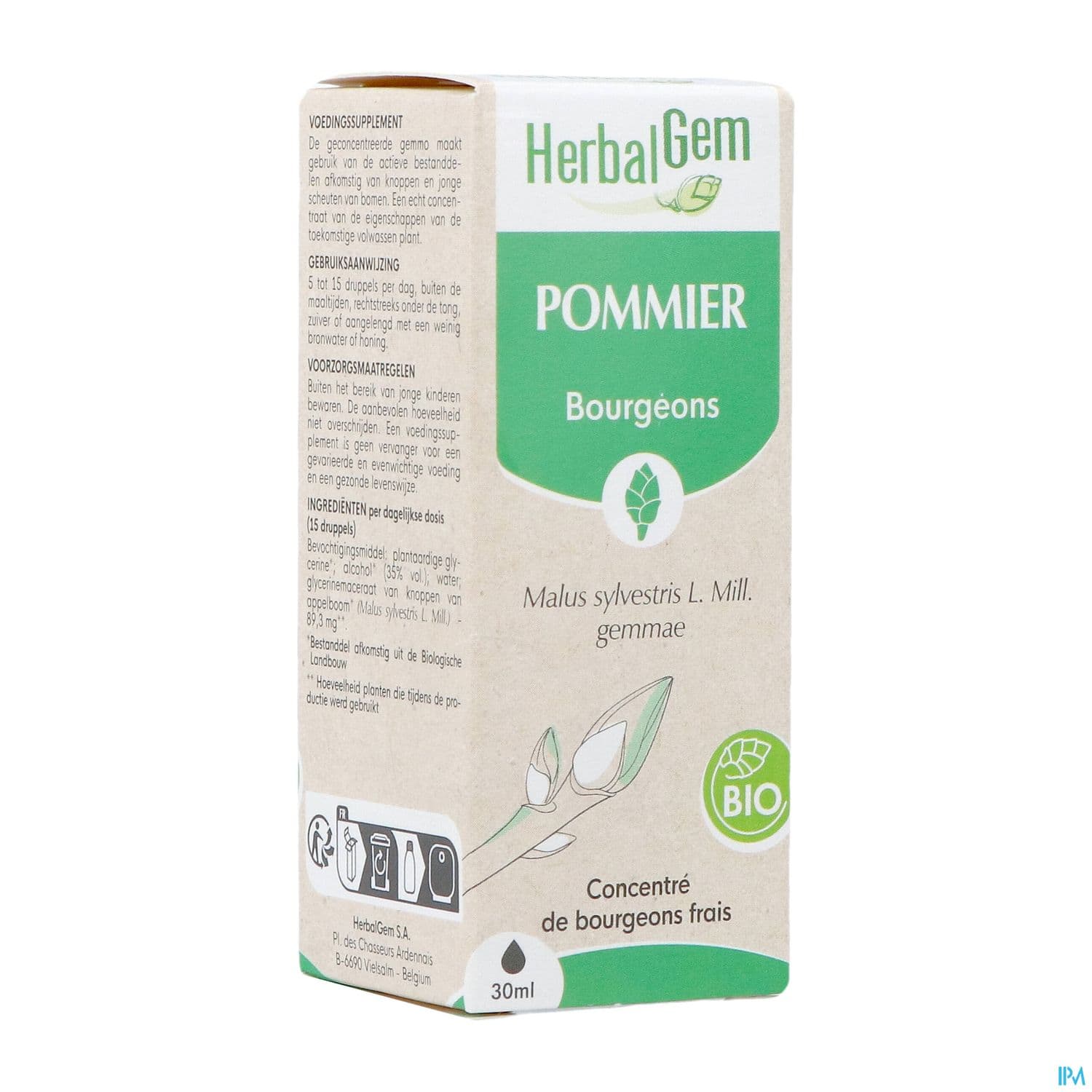 Herbalgem Pommier Bourgeon Macerat Glycer Bio 30ml — Pharmacie de la Fontaine - Valenciennes