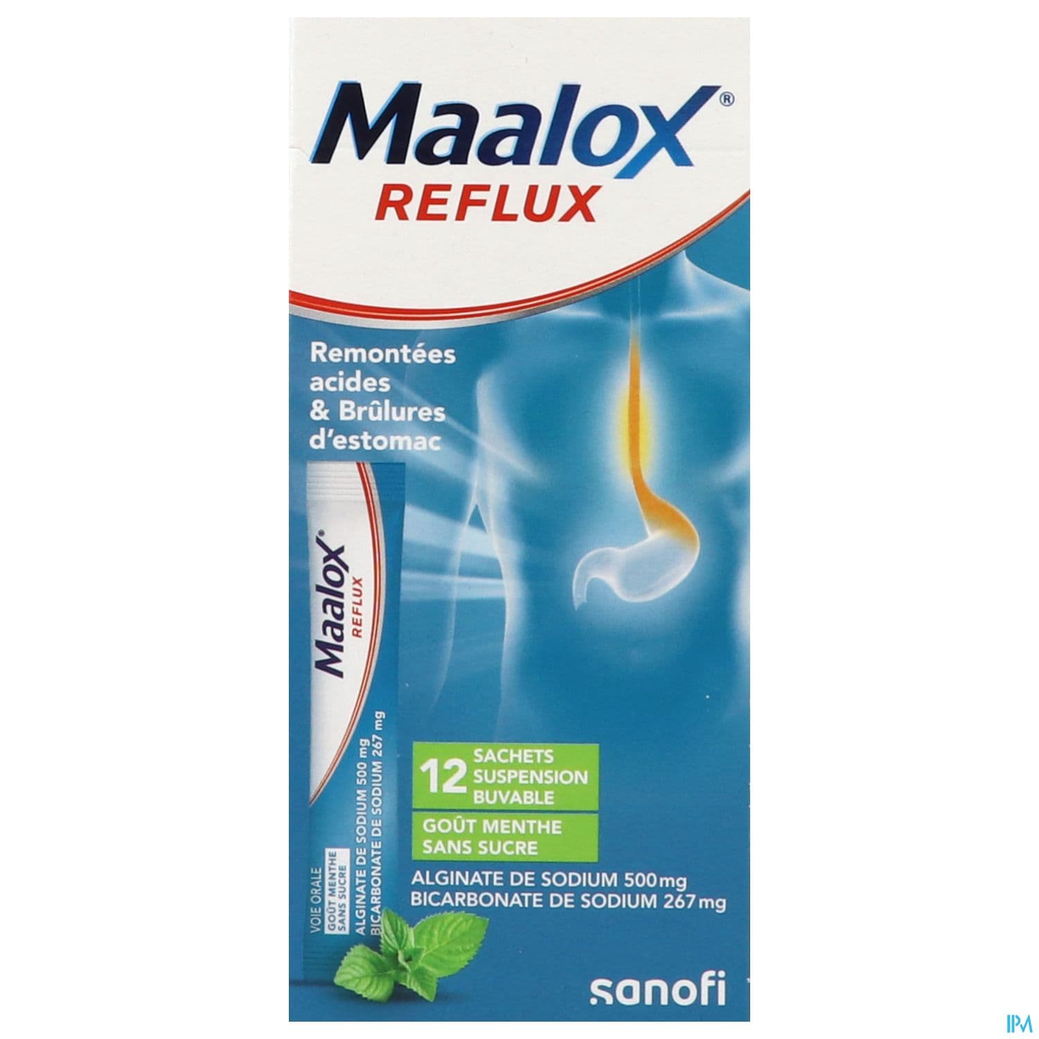 MAALOX REFLUX MENTHE S/S SACH 12