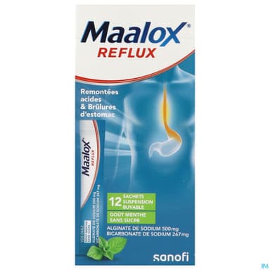 MAALOX REFLUX MENTHE S/S SACH 12