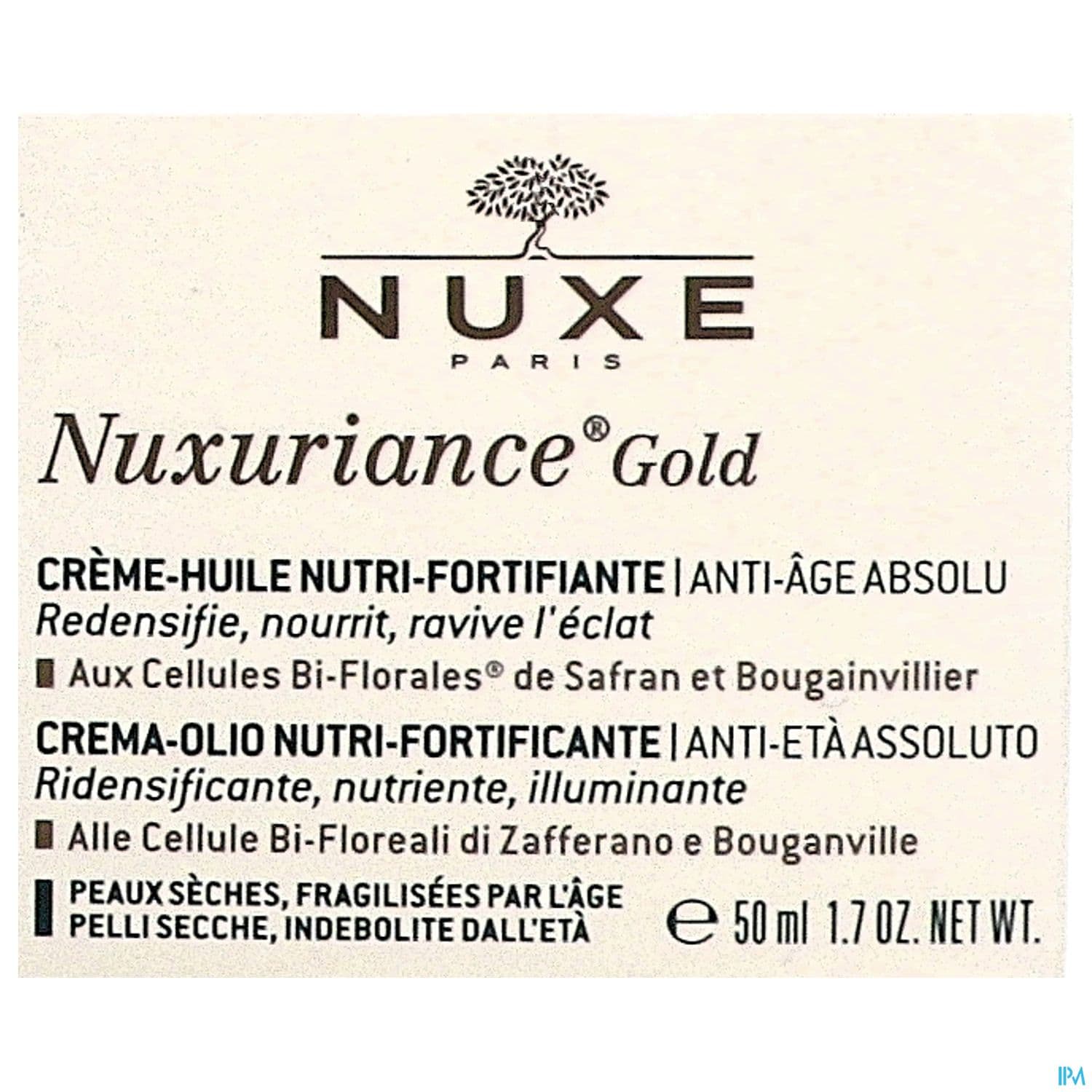 NUXURIANCE GOLD CR/HUILE 50ML