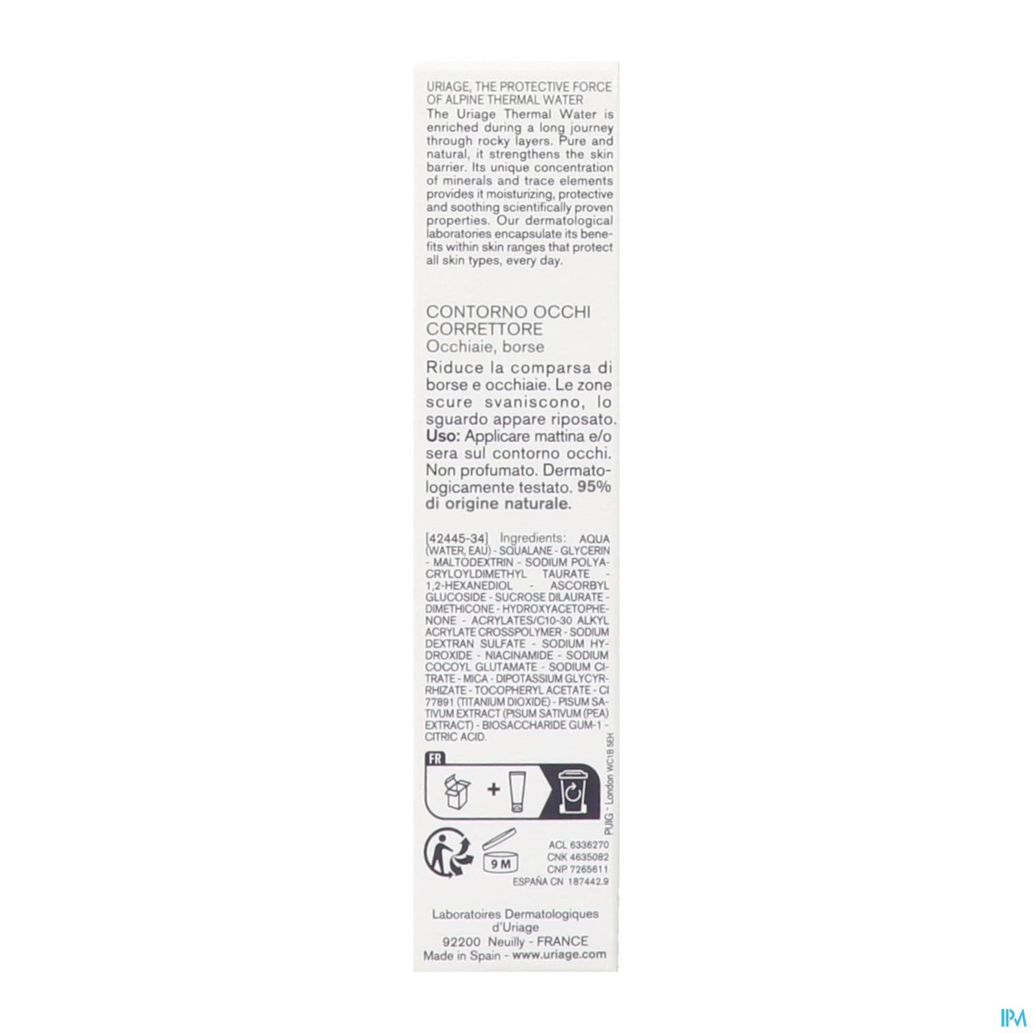 URIAGE DEPIDERM CONT YX A/TACH15ML