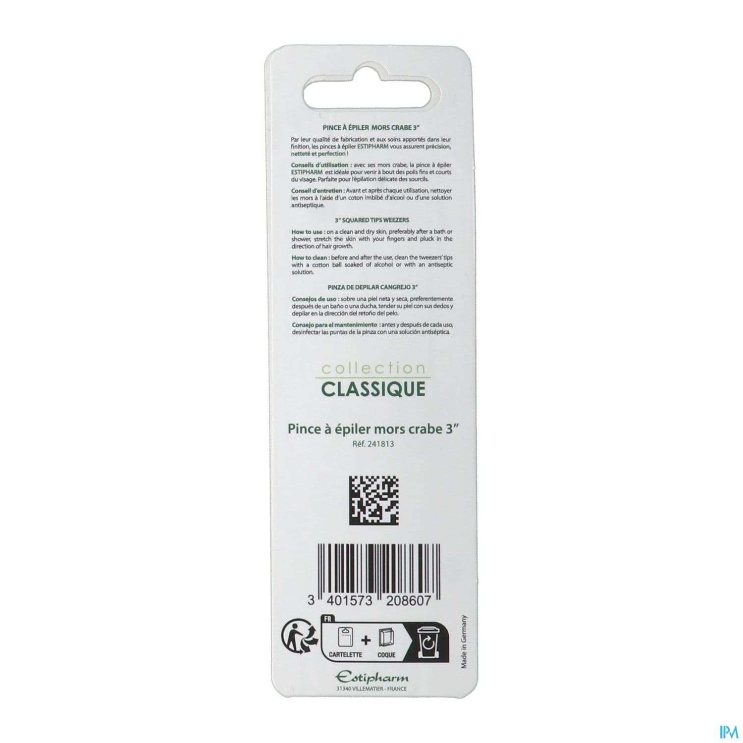 Estipharm Pince A Epiler 3mm Crabe