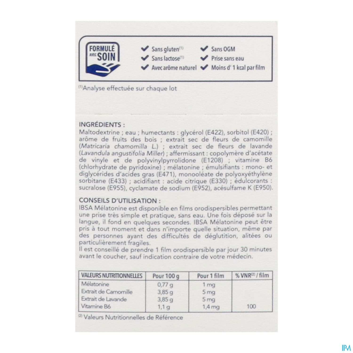 Ibsa Melatonine Filmtec Film Orodispersible 30