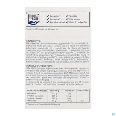 Ibsa Melatonine Filmtec Film Orodispersible 30