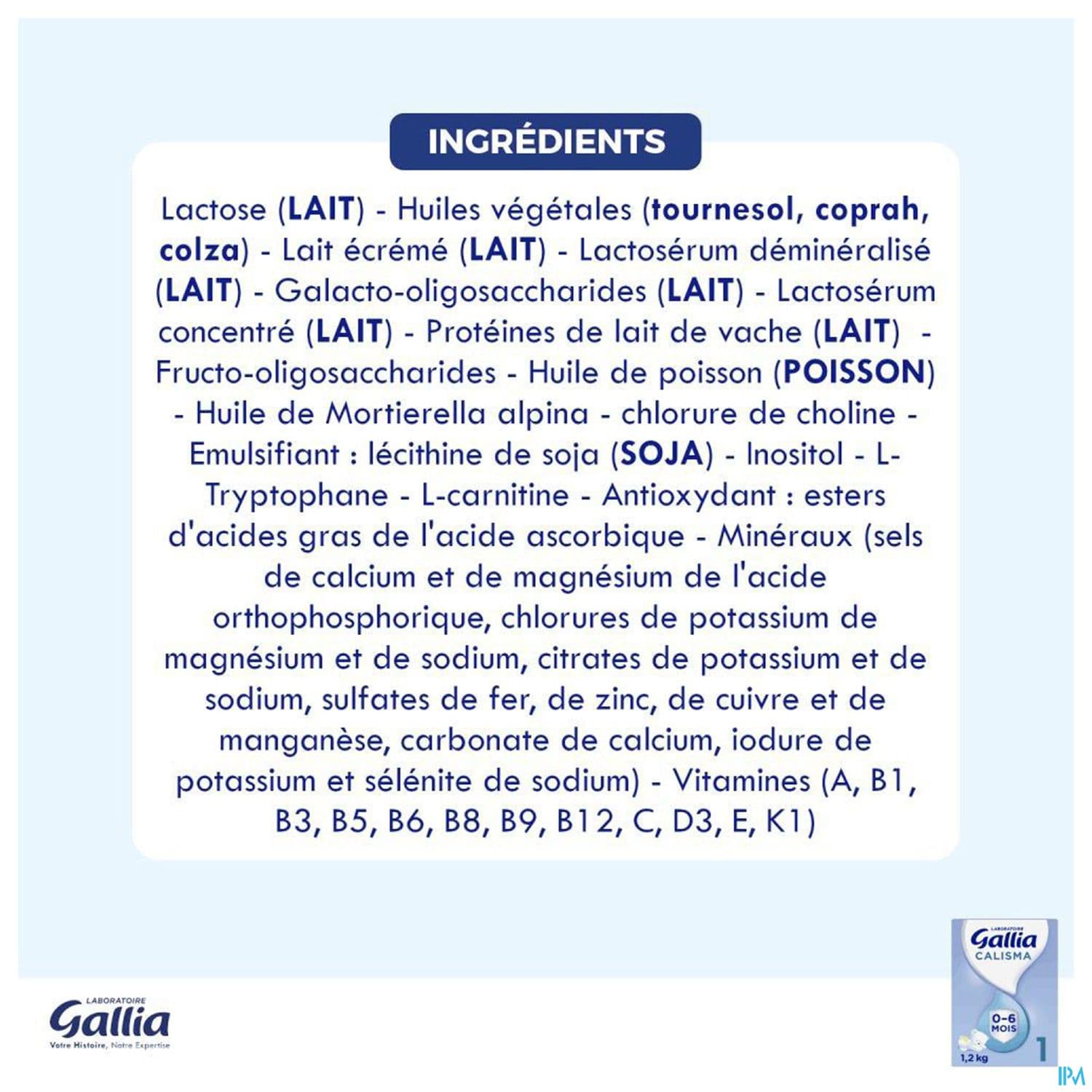 GALLIA CALISMA 1AGE LAIT PDR 1200G