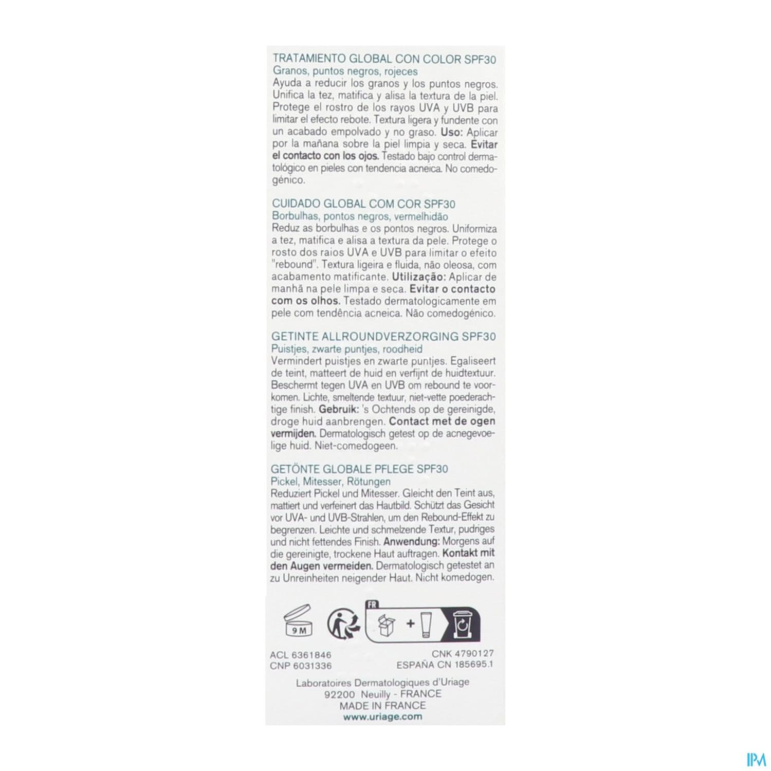 URIAGE HYSEAC 3-REGUL SPF30 TEIN40